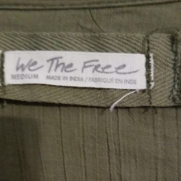 We The Free Olive Green Button-Up Women's Top - Picture 2 of 5